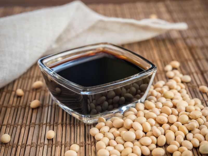 raw soybeans soy products soy milk soy sauce soybean oil alternative protein vegan food 