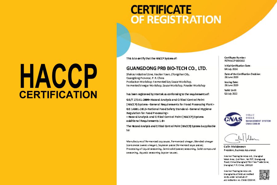 HACCP certificate